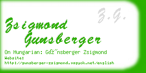 zsigmond gunsberger business card